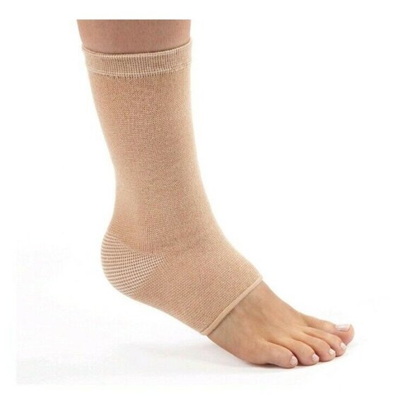 FLA Ankle Brace Nylon Latex Free Arthritis Care Joint Closed Heel Size M Beige - Picture 1 of 5